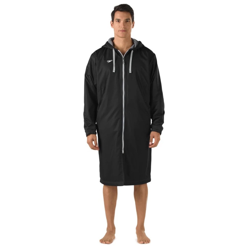 Speedo Men's Charcoal Hooded Raincoat